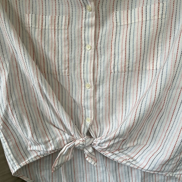 Madewell Courier Shirt in Stitched Rainbow Stripe XXS - Picture 6 of 7